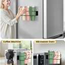 BOTEMY Magnetic Stanley Cup Holder for Fridge, Water Bottle Holder for Stanley Cup 40oz, 2 PCS Magnetic Cup Holder and 1 Tumbler Lid Organizer for Stanley Cup Accessories