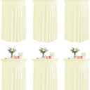 KeyWave Cocktail Table Tablecloth with Skirts - 32x43 Inch Wavy Spandex High Top Cocktail Table Covers, Ruffle Drape Highboy Tablecloth Reusable for Party Wedding Cake Standing Table, Ivory, 6 Pack