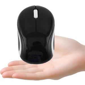 elec Space Mini Small Wireless Mouse for Kids Children 3-7 Years Old Child Size Optical Portable Mini Cordless Mice with USB Receiver for Laptop Computer (Black)