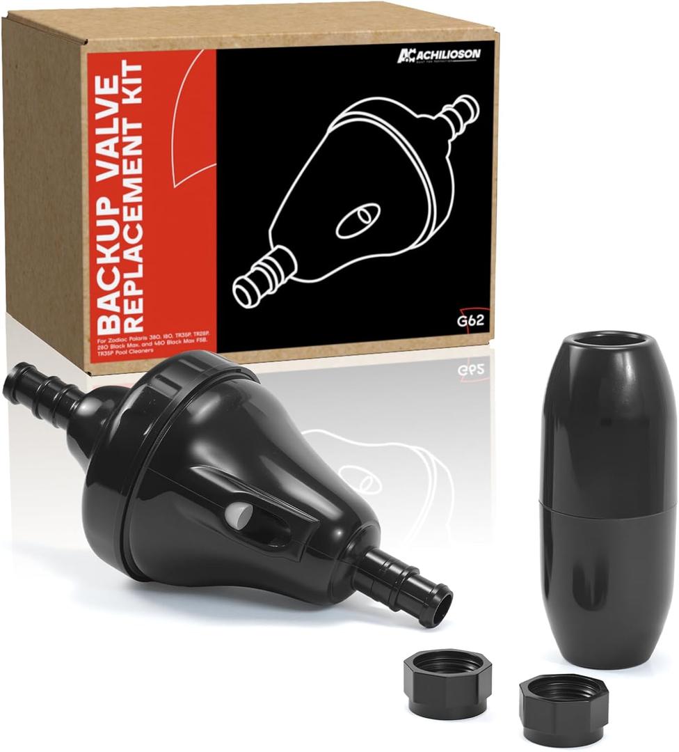 Pool Cleaner Complete Backup Valve Kit G62 Replacement with 2 Hose Nut D16 Compatible with Zodiac Polaris 380, 180, TR35P, TR28P, 280 Black Max, and 480 Black Max F5B, TR35P Pool Cleaners
