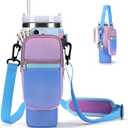 GOEWY Water Bottle Carrier Bag for Stanley 40/30 oz Tumbler with Phone Pocket Neoprene Water Bottle Holder with Shoulder & Handheld Strap Stanley Cup Accessories