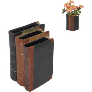 Guichifun Book Shaped Vase for Flowers - Resin Decorative Vase Classical Fake Books for Bookshelf Bedroom Office Home Dcor Gifts for Book Lovers 5.5 * 4.5 * 7.5 Inch