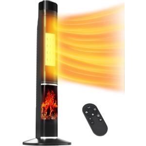 Uthfy 32IN Space Heater for Large Room,1500W Portable Electric Tower Heaters for Indoor Use,120 Oscillating PTC Ceramic Heater with 24H Timer,Thermostat,Remote,for Office Bedroom Home Living Room