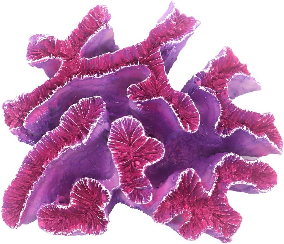 Ulifery Coral Reef Aquarium Decorations Big Fish Tank Ornaments, Pink and Purple