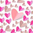 200 Pcs Heart Wall Decoration 3D Heart Stickers Glitter Paper Wall Decal for Office Bedroom Bathroom Wedding Anniversary Home Decor 4 Different Sizes(Pink and Rose Gold)