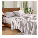 100% French Linen Sheets Natural Linen King Size Sheets Set, Breathable and Durable for Hot Sleepers, 4 Pcs Bed Sheets - 1 Flat Sheet, 1 Fitted Sheet, 2 Pillowcases