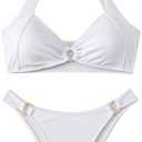 MakeMeChic Halter Bikini Sets for Women Sexy Micro Bikini Bathing Suit Two Piece Swimsuits 2025 size M