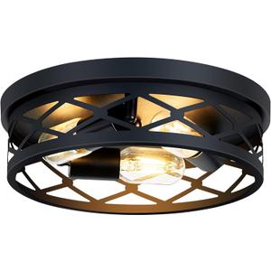 3-Light Farmhouse Flush Mount Ceiling Light,13 inch Hallway Lighting Fixtures Ceiling,Light Fixtures Ceiling Mount for Kitchen Entryway,Hall1 Pack