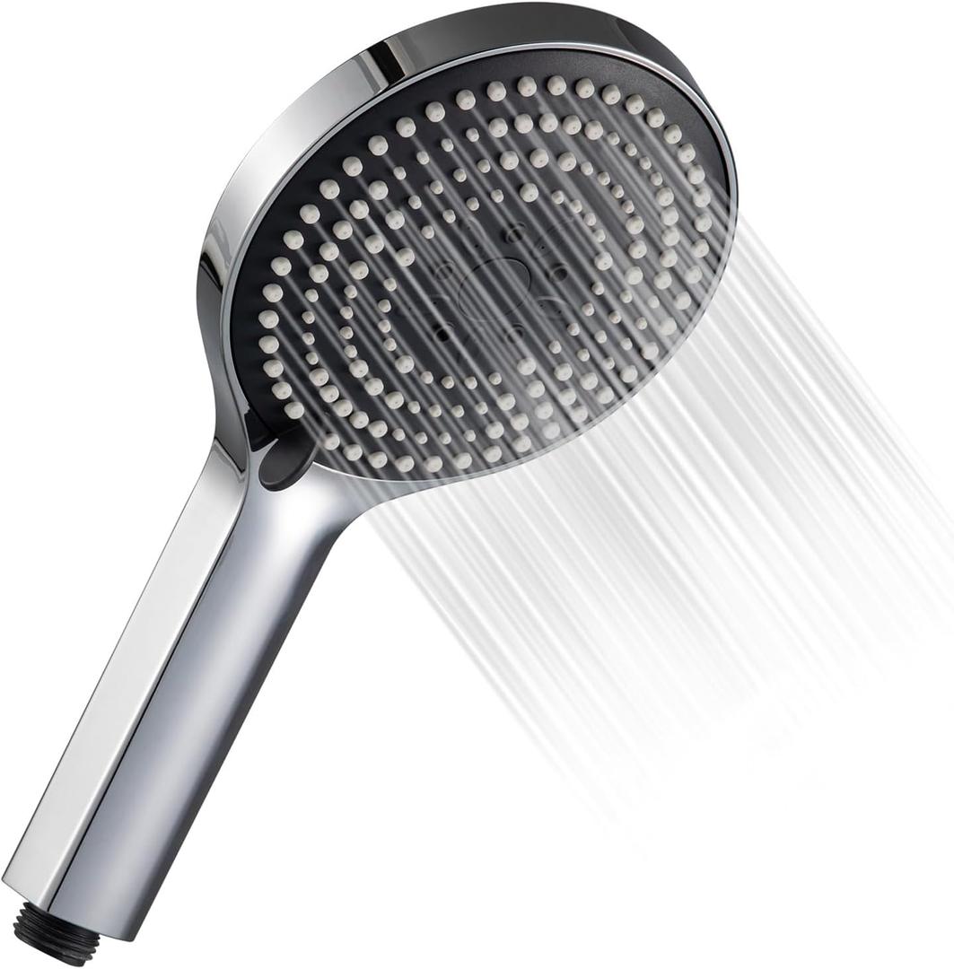 OFFO Handheld Shower Head, 6-Mode High Pressure Handheld Sprayer High Flow Large Powerful Boosting Handheld Showerhead for Low Water Pressure, Chrome Finish