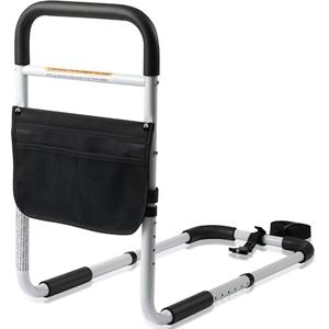 Panta Bed Rails for Elderly Adults, Adjustable Bed Assist Bar for Seniors, Medical Bed Safety Rail with Storage Bag and Fixing Strap, Portable Bed Cane Fit King, Queen, Full, Twin, Medium, Black