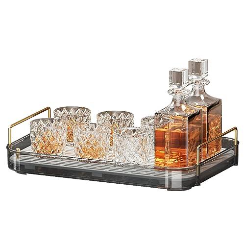 Seoneiro Whiskey Tray, Glass Cup Rack, Mug Holder, Coffee Cup Organizer, Bathroom Countertop with Drain Board Wine Glass Decorative Organizer, Food Tray, Kitchen Spice Rack