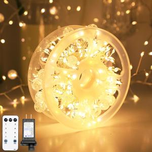 Copper Wire Firecracker Christmas Fairy Lights, Connectable 26FT 400LED Twinkle Plug in Fairy String Lights with Remote, Cluster Lights for Christmas Tree Bedroom Dorm Wreath DIY Wedding Decor