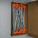 Cheardia 20 Pack Tent Stakes Heavy Duty, 9.75 Inch Yard Stakes Non-Rust Metal Tent Pegs Ground Stakes Tent Spikes for Camping Patio, Garden, Canopies, Grassland, Outdoor, Orange