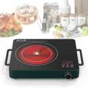 VBGK Electric Cooktop, 1800W Single Burner Induction Cooktop with 9 Power Levels, Timer and Knob Control, 110-120V (Single Electric Cooktop)