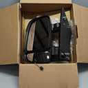 Dasbecan Left Driver Side Mirror Compatible with Ram Promaster 1500 2500 3500 2014-2021 Manual Non-Heated Glass Turn Signal w/Temp Sensor Textured Black Replaces#CH1320417 5VE99JXWAF 2+2Pins