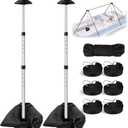 Pontoon Boat Cover Support Poles, Height-Adjustable Boat Support Pole for Pontoon/Jon/Bass/V-Hull Boat Cover Accessories with Sand Storage Bag