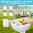 YITAMOTOR Portable Sink 17L Camping Hand Washing Station with 24L Sewage Tank, Wheels, Soap Dispenser, Towel Holder, for Garden, Gather, Worksite, Outdoor, Travel, Boat