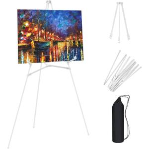 3 PCS White Easel Stand for Wedding Sign Stand, 65 Inch Adjustable Metal Easels for Display, Portable Folding Easel for Wedding, Display Show, Arts, Poster with Portable Bags