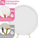 Wokceer 7.2FT Round Backdrop Cover White Round Arch Covers with Buckles Polyster Circle Balloon Arch Backdrop Cover for Wedding Birthday Party Ceremony Decor