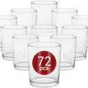 72pcs Clear Glass Tea Light Holders - Votive Candle Holders Bulk for Weddings Events - Glass Votives for Wedding Centerpieces, Christmas, Thanksgiving - Candle Accessories Decor (72, Clear)