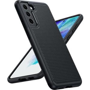 for Galaxy S21 FE 5G Case: S21 FE Phone Case Samsung Dual Layer Protective Heavy Duty Cover Shockproof Rugged with Non Slip Textured Back - Military Protection Bumper Tough - 6.4inch (Black)