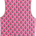 Cutecore Y2K Coquette Vests for Women Floral Aesthetic Cottagecore Sweater Kawaii Fairycore Clothing Cute Japanese Tops (Pink, M)
