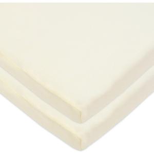 American Baby Company 2 Pack 100% Natural Cotton Fitted Cradle/Bassinet Sheets 36" x 18" - Soft, Breathable & Hypoallergenic Bed Sheets, Ecru, Neutral for Boys & Girls