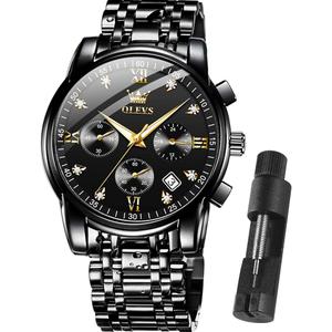 OLEVS Mens Watches Waterproof Stainless Steel Adjustable Bracelet Watch Quartz Analog Watch for Men Fashion Business Classic Mens's Wrist watch's Casual Watches Gold/Blue/Black/White/Face/Dial