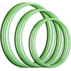Syhood 12 Pcs Toy Color Hoop Plastic Detachable Adjustable Hoop Light Weight Exercise Fitness Equipment Toy Waist Ring for Adult Party, 3 Sizes (Gradient Green)
