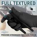 FINITEX - Black Nitrile Disposable Gloves, 5mil, Powder-free, Medical Exam Latex-Free 100 PCS For Cleaning Food Glove (Large)