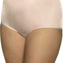 Vanity Fair Women's High Waisted Underwear, Full Coverage Ladies Panties, Perfectly Yours Briefs (10, Nylon - Fawn)