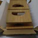 Foldable Toilet Stool, 2 Pack 7.5 Inches Poop Stool for Bathroom, Bamboo Toilet Stool Squat Adult, Collapsible Squatting Bathroom Potty Stool with Non-Slip Strip, Improve Squatting Posture and Comfort