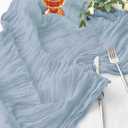 IVAPUPU 2 Pcs Cheesecloth Table Runner - 10ft Dusty Blue Spring Boho Gauze Cheese Cloth Table Runners for Baby Shower Decorations Wedding Party Garden Farmhouse