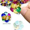 100 Pack Beaded Sequin Flower Sew on Patches Glitter Mini Crystal Paillette Applique Cloth Motif for DIY Wedding Garment Bags Accessory Hair Headband Decor (Black)