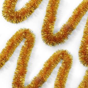 50 Feet Gold Tinsel Garland Christmas Foil Tinsel Garland Decoration Metallic Banner Wall Hanging Tinsel Streamers Garland for Christmas Tree Birthday Party Decorations (3.54" x 50', Gold)