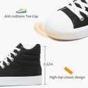 POVOGER High Top Sneakers for Women White Womens High Tops Canvas Shoes Black Fashion Sneakers Casual Lace up Tennis Shoes (Black,US07)