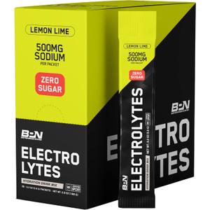 BARE PERFORMANCE NUTRITION BPN Electrolytes Go Packs Hydration Drink Mix | Sugar Free Electrolyte Powder | 500mg Sodium per Serving | Naturally Sweetened | Lemon Lime, 30 Servings