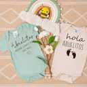 Hi Grandma& Grandpa I can't Wait to Meet You Baby Announcement Onesie,Pregnancy Announcement for Grandparents