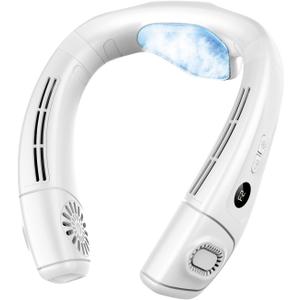 Neck Air Conditioner Fans That Blow Cold Air, 8000 mAh Battery Operated Wearable Cooling Device Fan, Bladeless, Rechargeable Fan, 3 Speed Settings & 3 Wind Modes