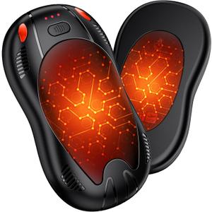 Hand Warmers Rechargeable 10000mAh 2 Pack, FANDLISS Electric Hand Warmers with Double Side Heating 3 Levels Heat, Portable Pocket Heater with AI-Smart Chips, Gifts for Work, Outdoor, Golf, Hunting