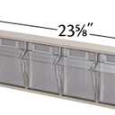 Akro-Mils TiltView Plastic Storage Cabinet with 6 Tilt Out Bins, Horizontal Plastic Parts Organizer, Teacher Toolbox, and Office Supply Organizer, 23-5/8" W x 3-1/2" H x 3-3/4" D, Stone