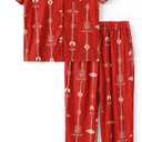 Harry Potter Family Matching Pajamas Hedwig Owl Allover Print Top and Pant Sets for Couples His and Hers Kids Boys and Girls (Small, Multicolor-1)