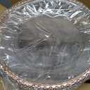 24 Pack Clear Charger Plates With Rose Gold Beaded Rim - 13 Inch Plate Chargers for Dinner, Acrylic Decorative Plates, Transparent Decorative Dinner Charger Plates for Events & Parties (Rose Gold), 24 Pcs-13"