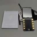 Compact Mirror, Rechargeable 30X Magnifying Mirror with 3 Lighting Modes & Dimmable Brightness, Portable Travel Makeup Mirror with Light, Essentials for Travel, Pocket, Purse, Gifts for Women Black