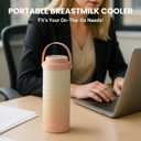 LUCKBEE 24H Portable Breast Milk Cooler with LCD Display Insulated Milk Storage Bottle, Holds 2 Bottles 16oz, Compact Breast Pump Bag Accessory, Breastfeeding Essentials for Travel and Work
