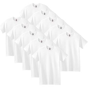 Gildan Men's Heavy Cotton T-Shirt, Style G5000, Multipack, White (10-Pack), Large