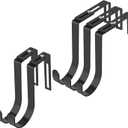 Adjustable Over The Door Hooks, Premium Metal Hooks for Hanging, Door Coat Hangers, Cubicle Hook Fit 1 3/8" to 3 1/2" Longer Panels Heavy Duty Towel Hooks for Coat, Towels, Wreath, Black, 5 Pcs (Large)