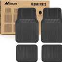 Nilight Rubber Floor Mats for Cars Trucks SUVs,Universal Trim to fit for Most Vehicles,All Weather Protection Heavy Duty Floor Liners,Pack of 4