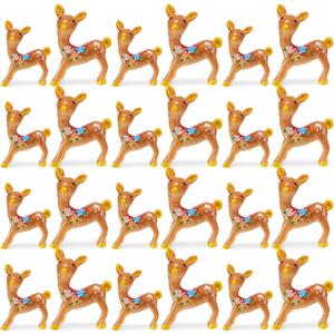 Sawysine 22 Pcs Deer Figurines - Forest Animals Christmas Miniature Deer Woodland Animals Creatures for Crafts Christmas Garden Decoration Cake Toppers