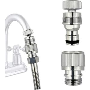 Dishwasher,washer Snap Coupling Adapter,shower hose, garden hose(3/4GHT) quick connection, for Bathroom/kitchen,sink to hose adapter Faucet Hose, Sink Quick-fit Attachment (Quick-Connect)